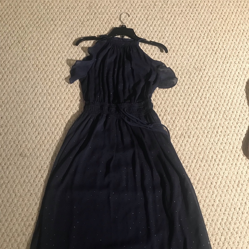Michael Kors halter neck midnight blue dress
